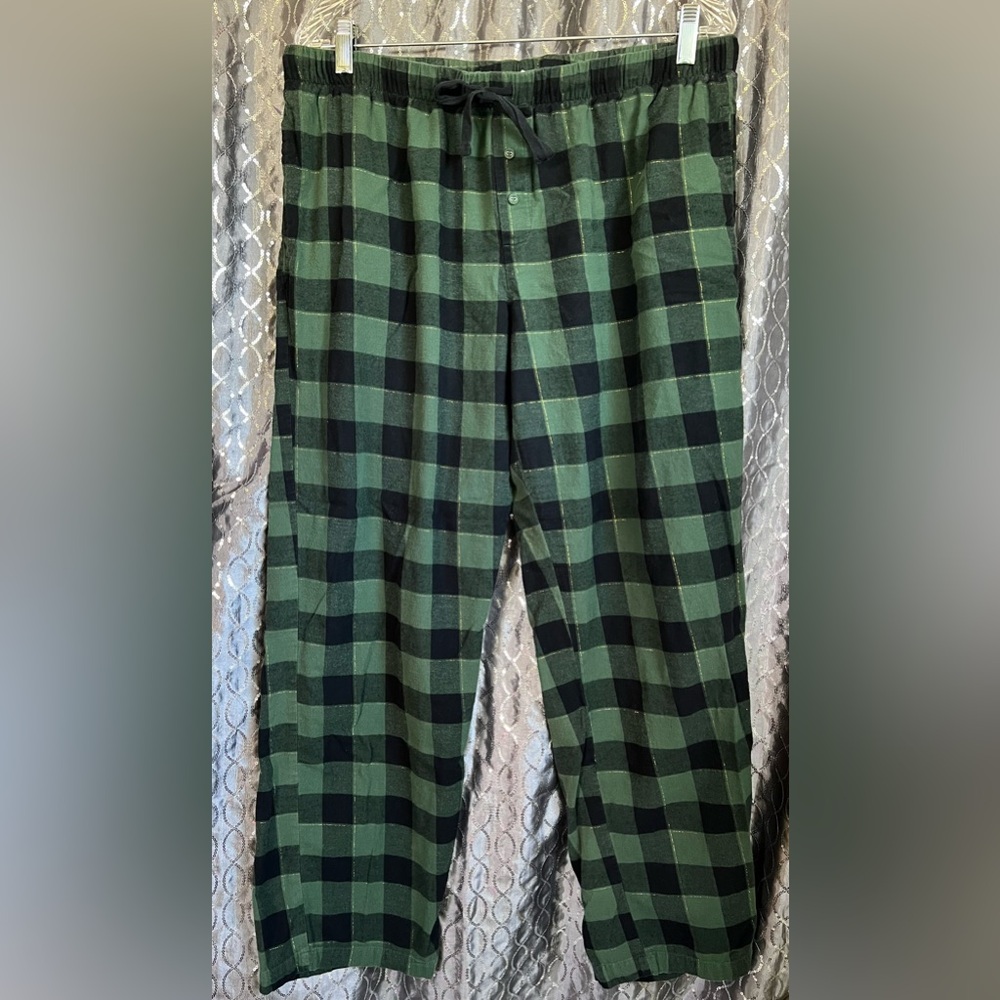 Stars Above Green Buffalo Plaid Pajama Pant Size L